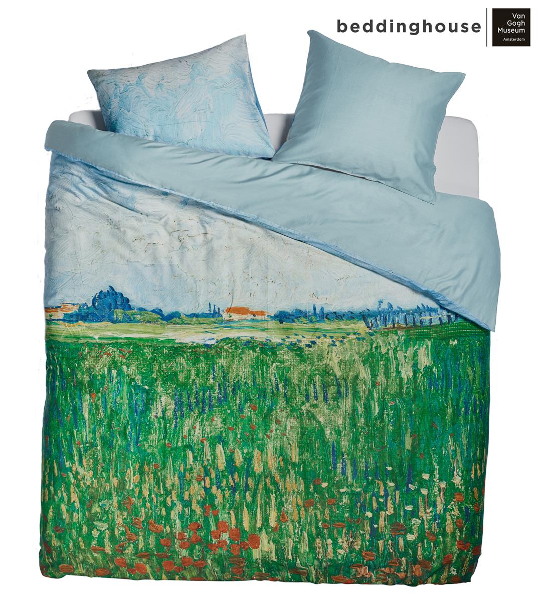 Beddinghouse x Van Gogh Museum Field With Poppies Dekbedovertrek - Groen - 240 x 200/220 cm + 2x 60 