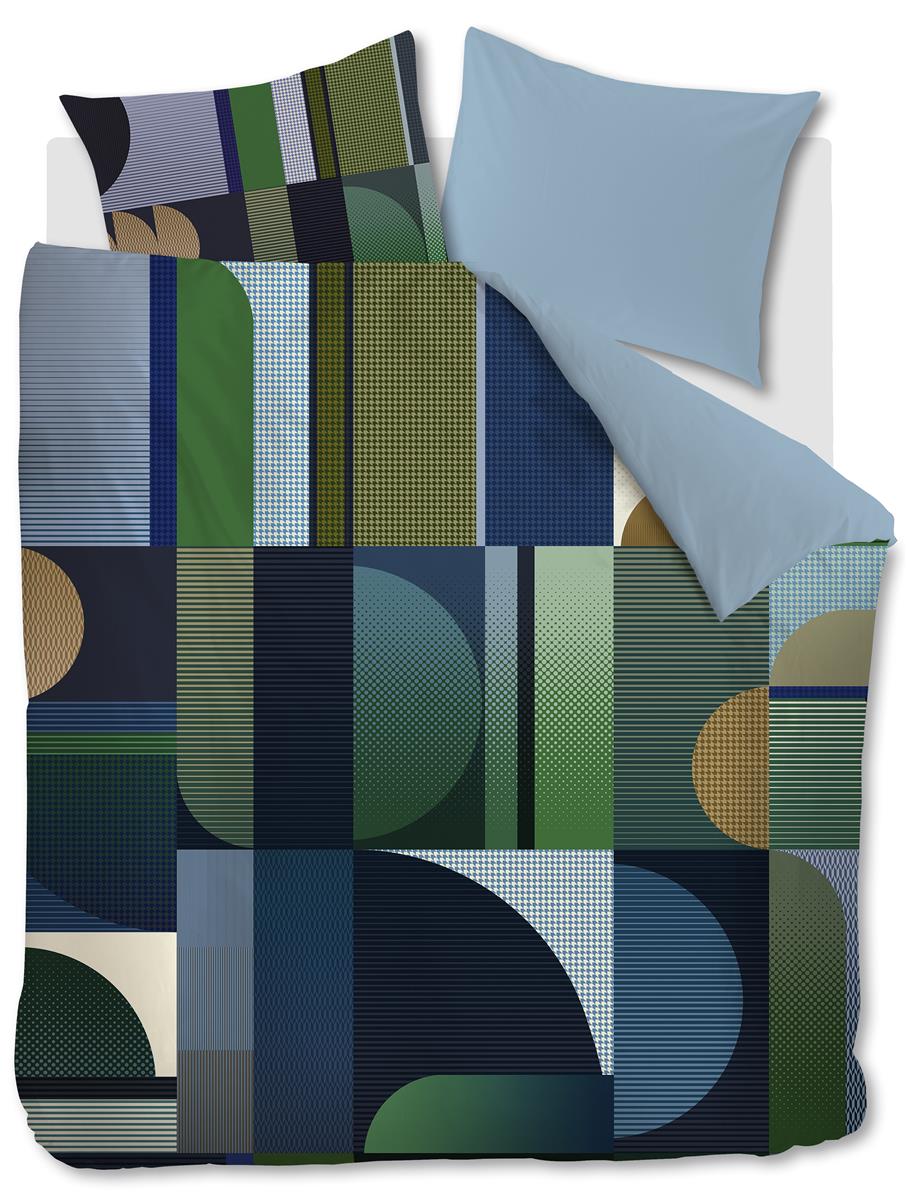 Kardol Utopia Dekbedovertrek - Blue Green - 140 x 200/220 cm + 1x 60 x 70 cm dekbedovertrek Blauw Gr